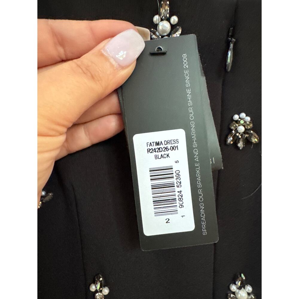 Sachin & Babi NWT Fatima Off-The-Shoulder Midi Dress Size 2 Embellished Classic - Picture 7 of 9